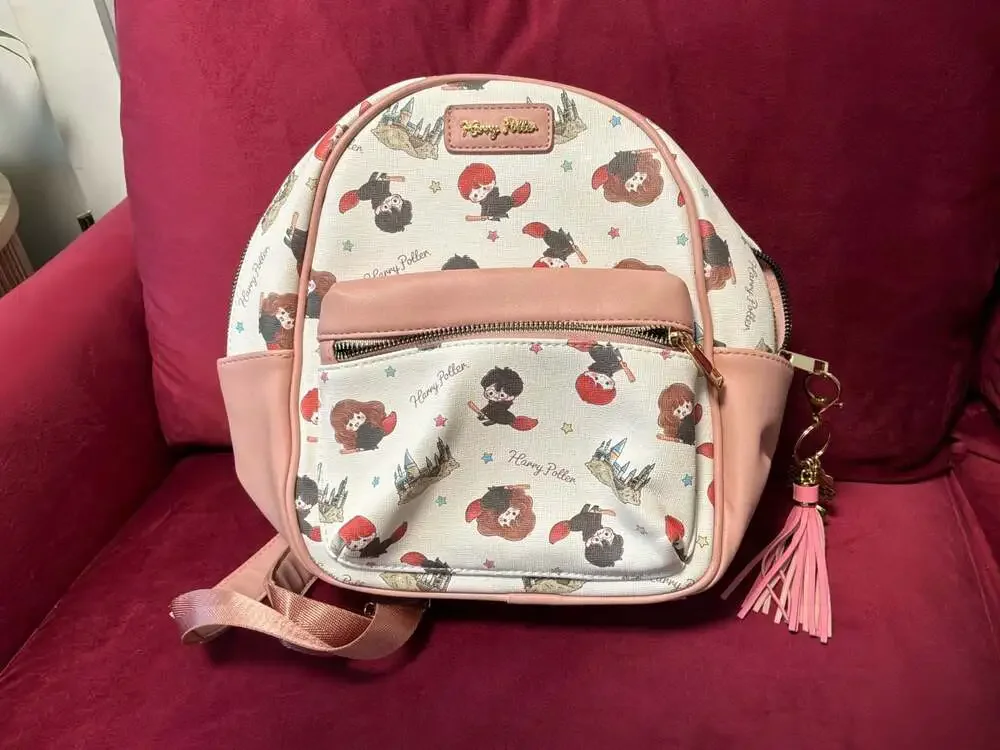Harry Potter Chibi Characters All Over Print Mini Backpack with Pink Trim